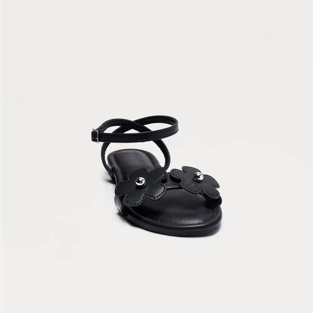 Black Floral Women's Sandals